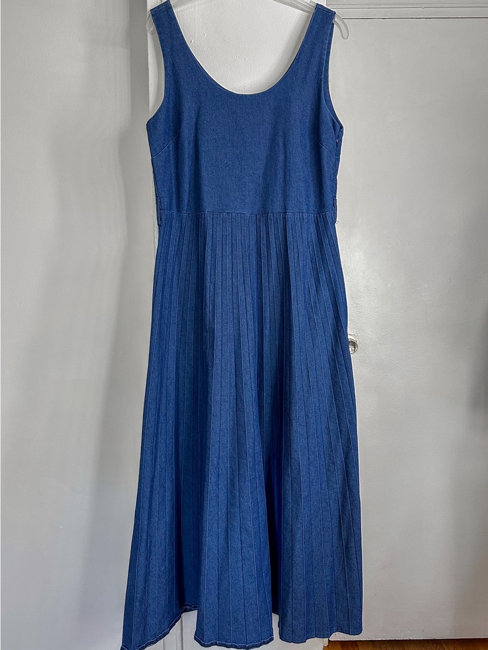 GAIA FIRENZE Made in Italy Pleated Denim Maxi Dress - Size S